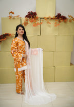 3 Piece - Unstitched Premium Lawn Suit with Chiffon Dupatta | 3-A-US-24 | Summer’24