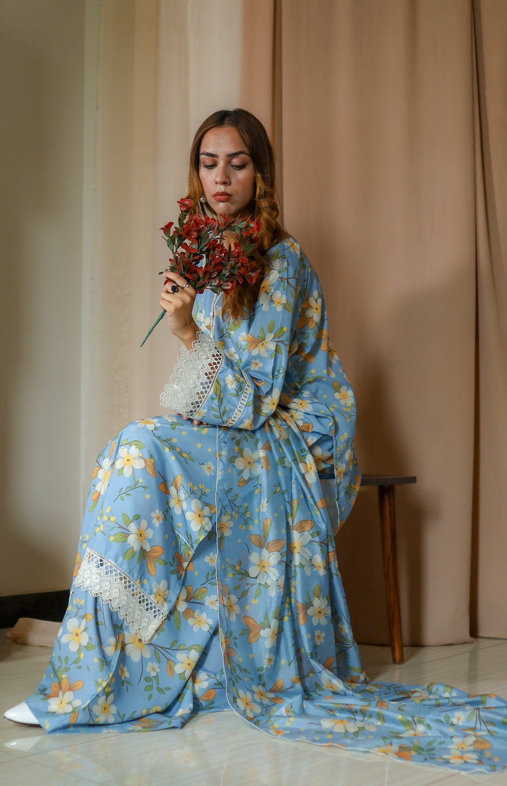 3 Piece - Unstitched Premium Poly Cotton Suit with Premium Silk Dupatta | 7-A-US-24 | Autumn’24