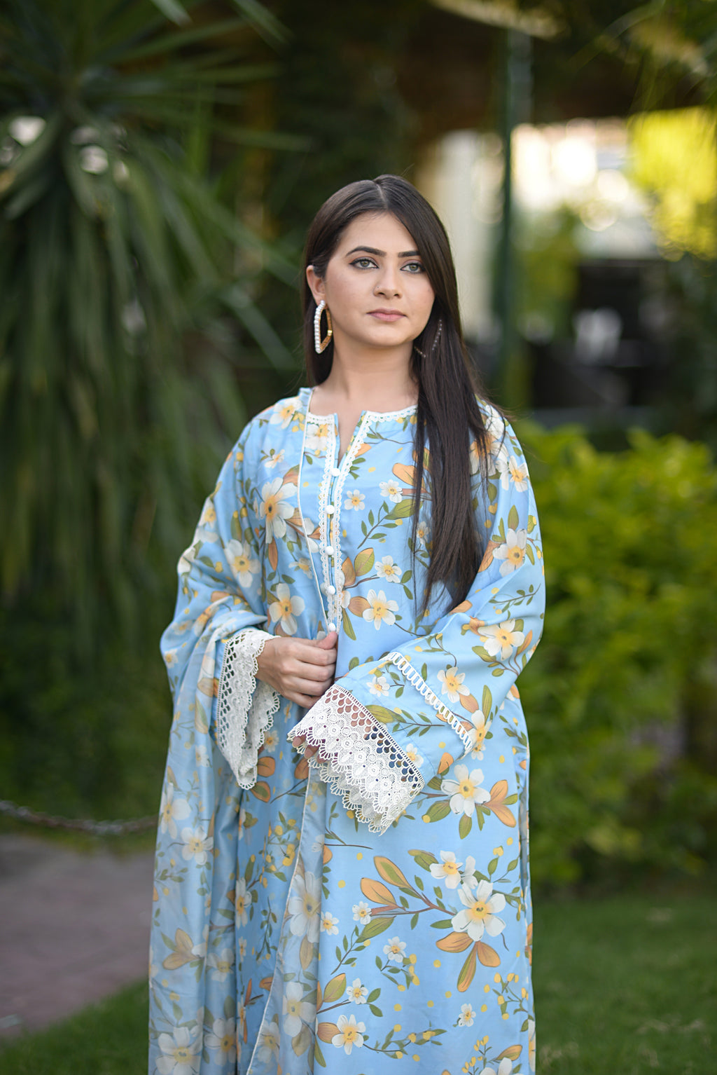 3 Piece - Unstitched Premium Poly Cotton Suit with Premium Silk Dupatta | 7-A-US-24 | Autumn’24