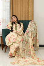 3 Piece - Unstitched Premium Poly Cotton Suit with Premium Silk Dupatta | 8-A-US-24 | Autumn’24