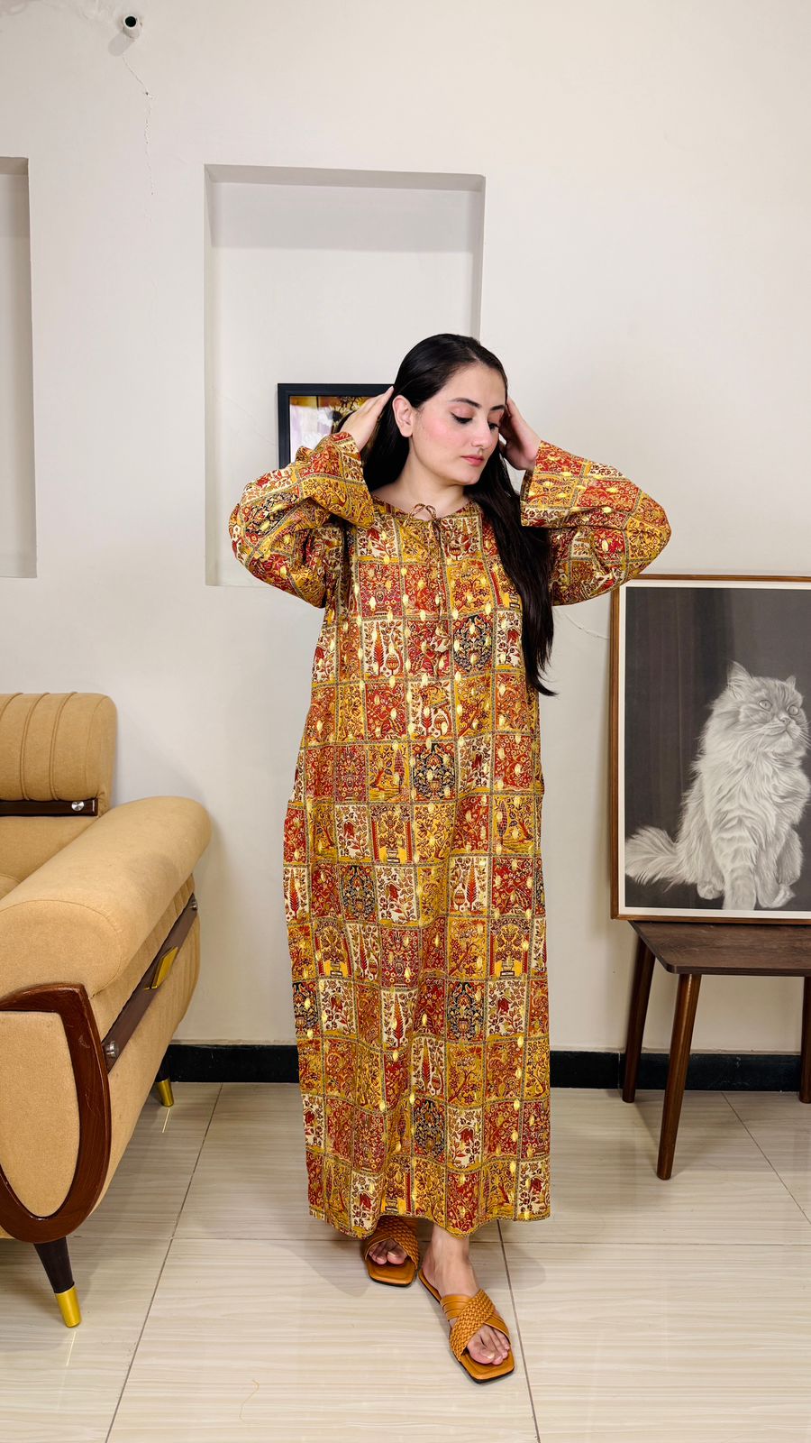 Stitched Premium Lawn Kaftan-Style Kurta | 1-A-S-25 | Summer’25