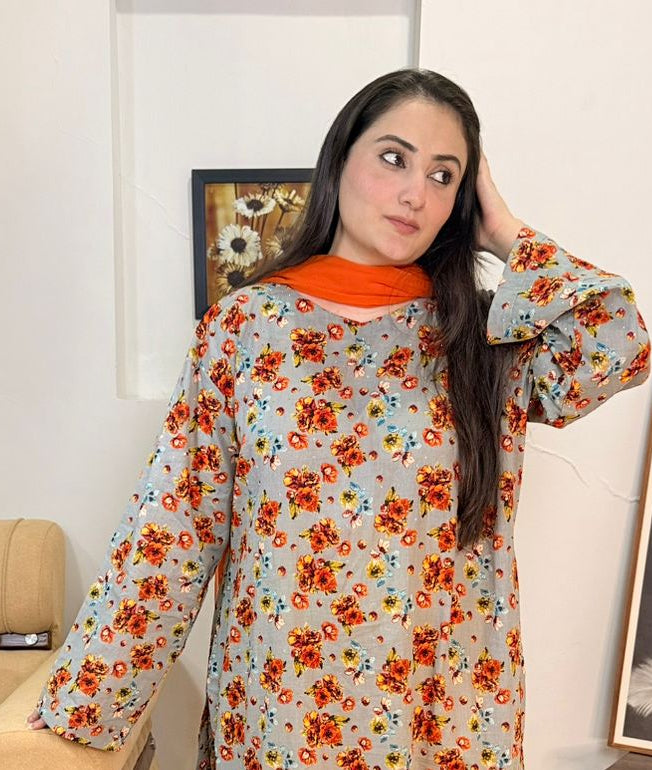 Stitched Premium Lawn Kaftan-Style Kurta | 2-A-S-25 | Summer’25