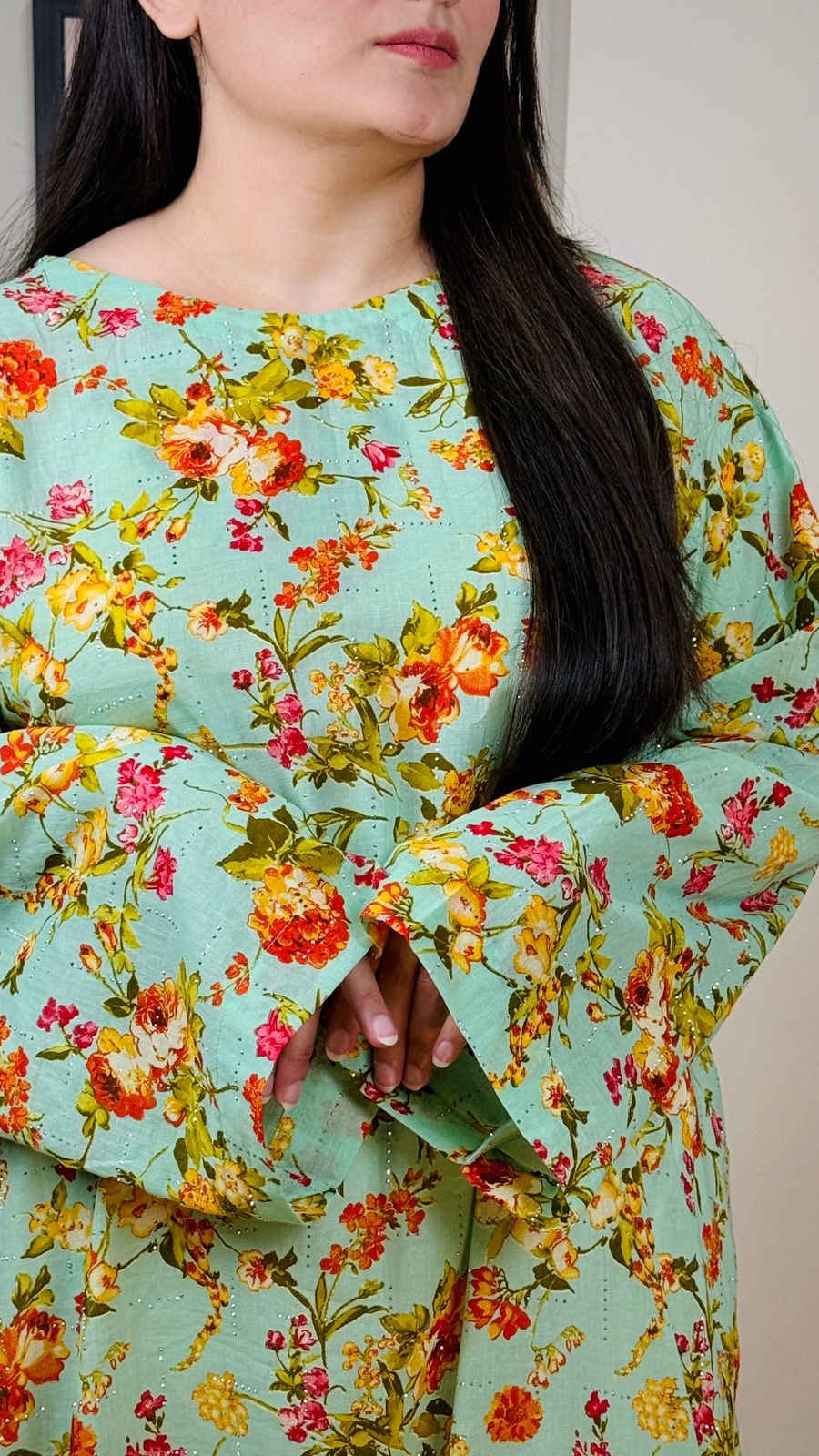 Stitched Premium Lawn Kaftan-Style Kurta | 3-A-S-25 | Summer’25