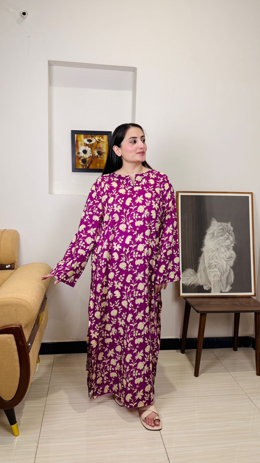 Stitched Premium Lawn Kaftan-Style Kurta | 4-A-S-25 | Summer’25