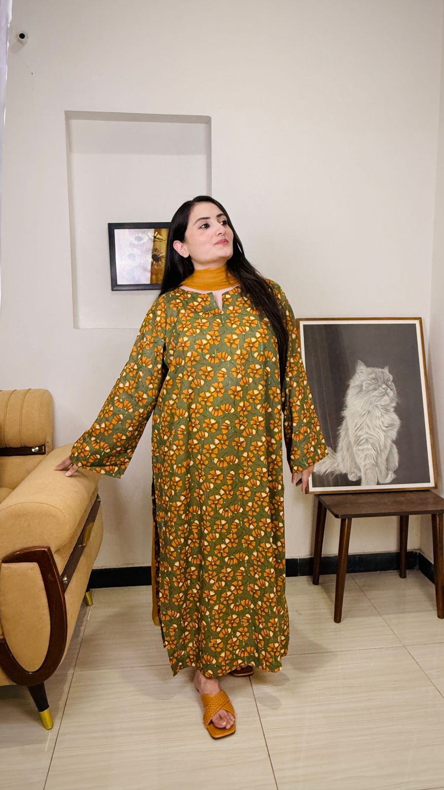 Stitched Premium Lawn Kaftan-Style Kurta | 5-A-S-25 | Summer’25