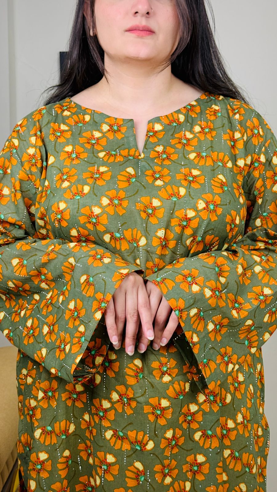 Stitched Premium Lawn Kaftan-Style Kurta | 5-A-S-25 | Summer’25