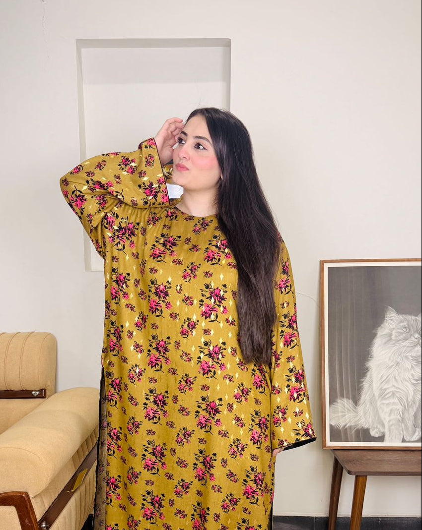 Stitched Premium Marina Fabric Kaftan-Style Kurta | 1-A-S-25 | Winter’25