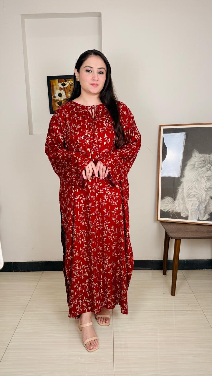 Stitched Premium Marina Fabric Kaftan-Style Kurta | 3-A-S-25 | Winter’25