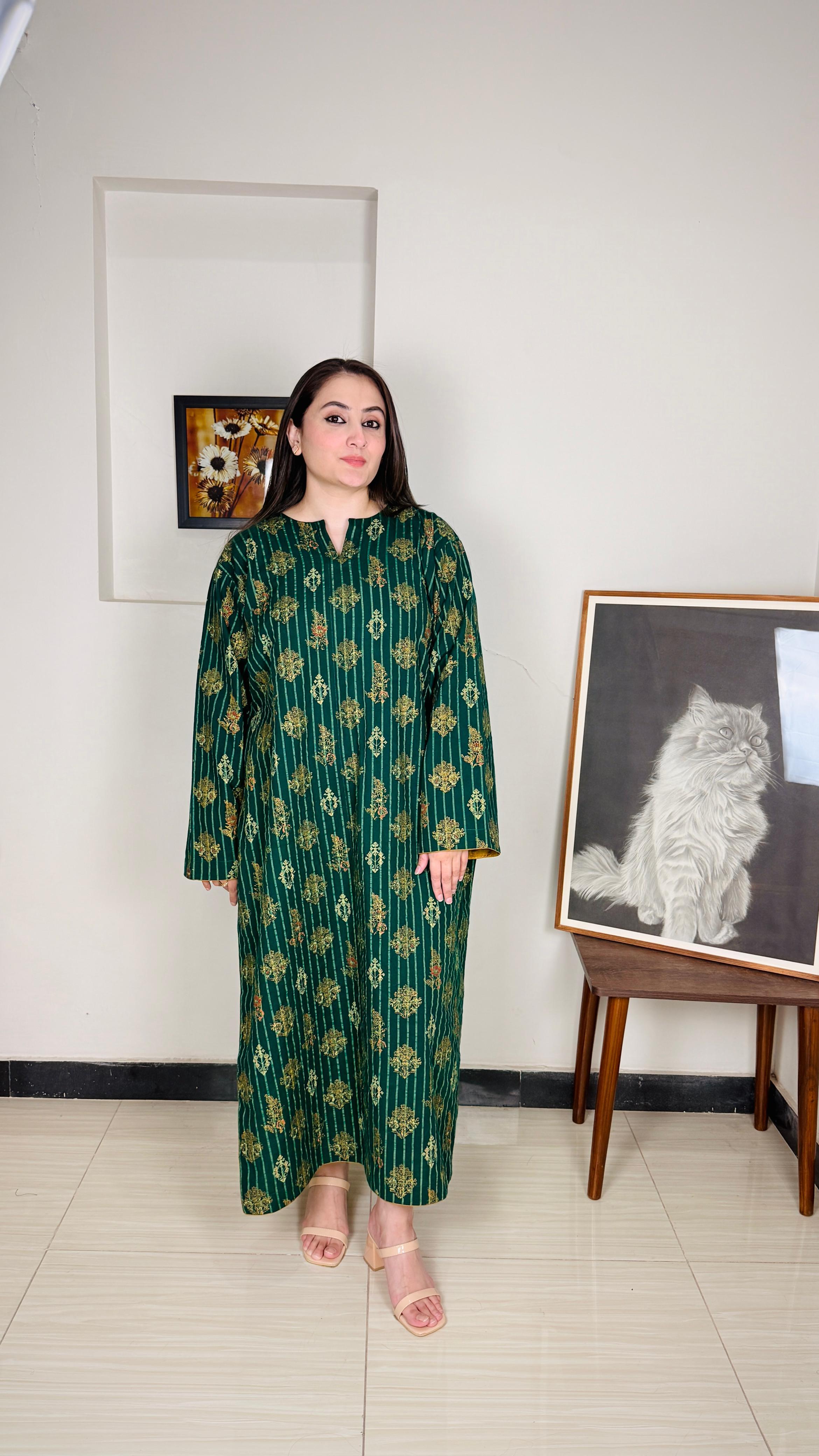 Stitched Premium Khaddar Fabric Kaftan-Style Kurta | 6-A-S-25 | Winter’25