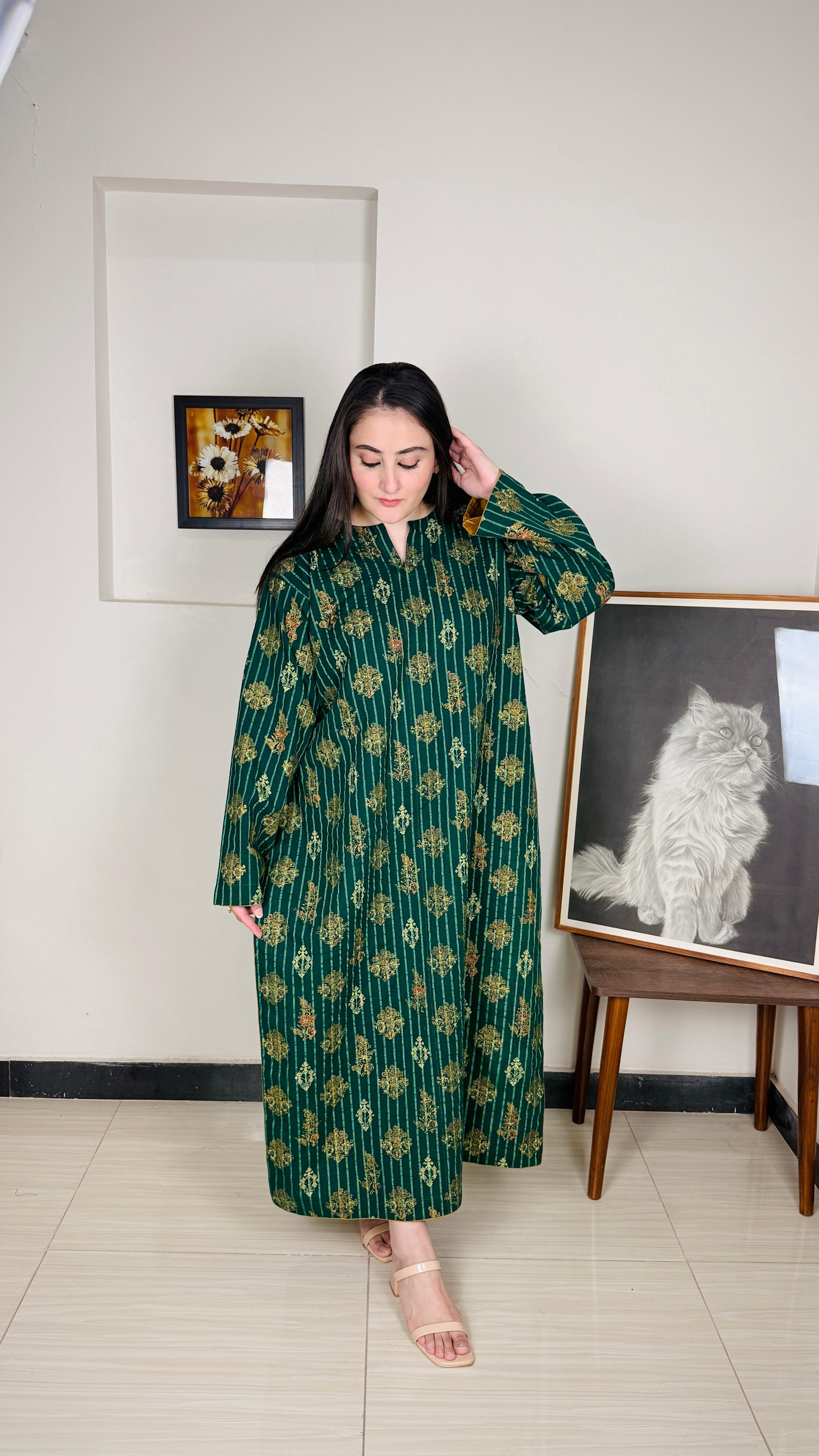 Stitched Premium Khaddar Fabric Kaftan-Style Kurta | 6-A-S-25 | Winter’25