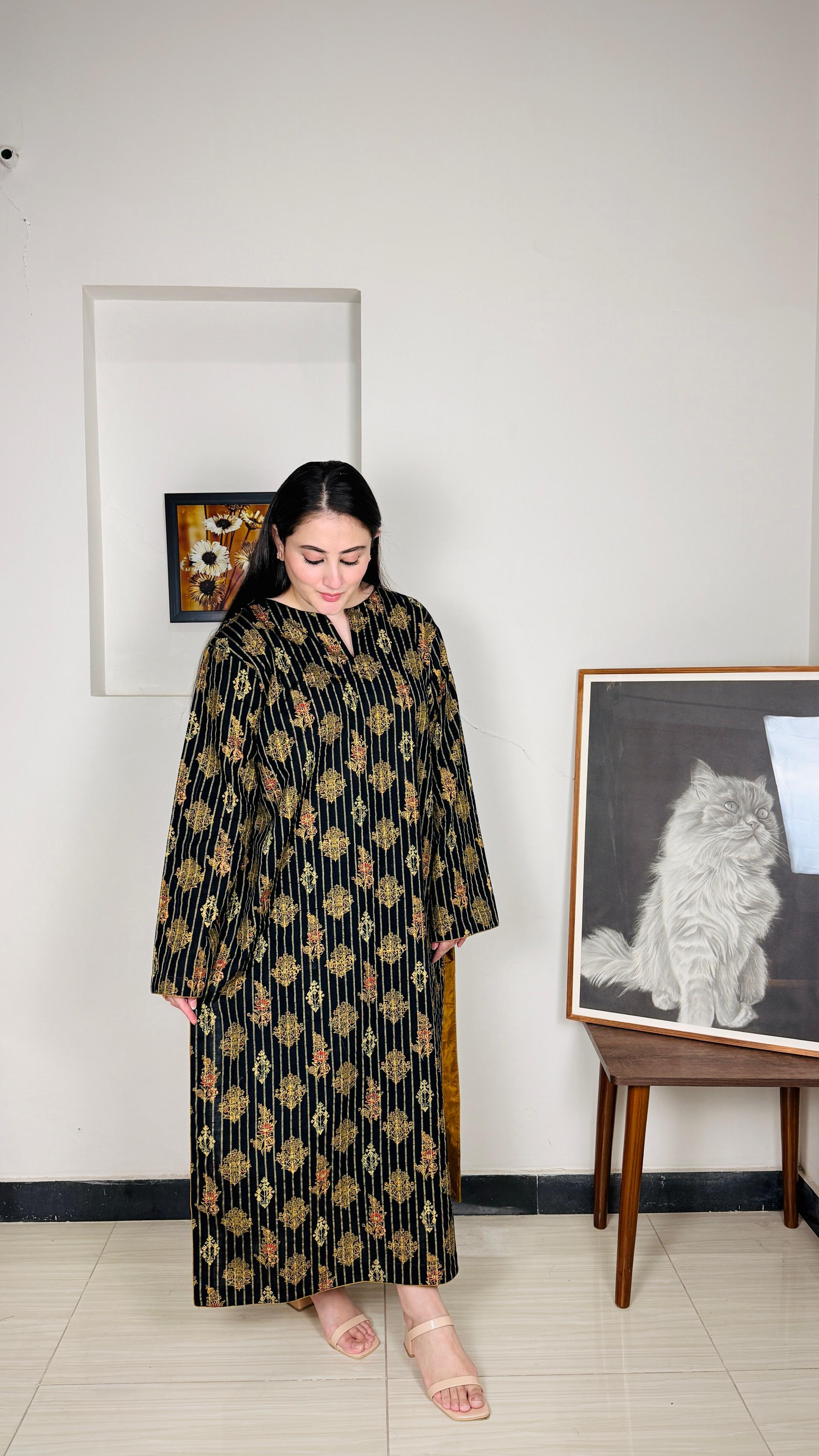 Stitched Premium Marina Fabric Kaftan-Style Kurta | 7-A-S-25 | Winter’25