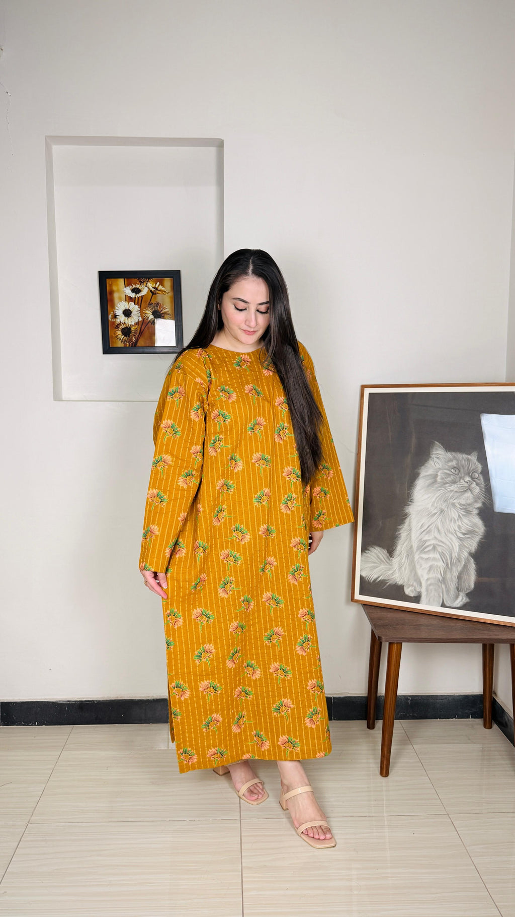 Stitched Premium Marina Fabric Kaftan-Style Kurta | 8-A-S-25 | Winter’25