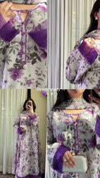 3 Piece - Unstitched Premium Poly Cotton Suit with Premium Silk Dupatta | 9-A-US-24 | Autumn’24